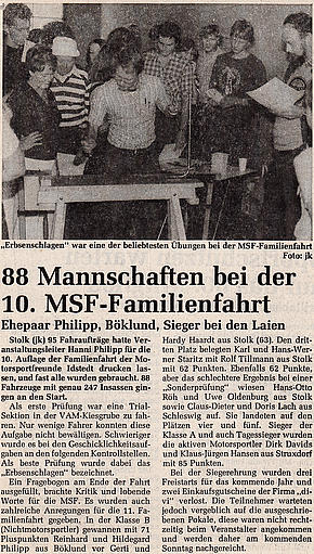 88 Mannschaften bei der 10. MSF-Familienfahrt