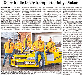 Start in die letzte komplette Rallye-Saison
