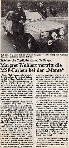 Margret Wohlert bei der "Monte"