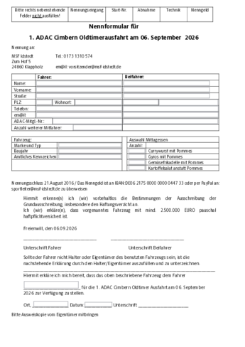 Nennformular 2026